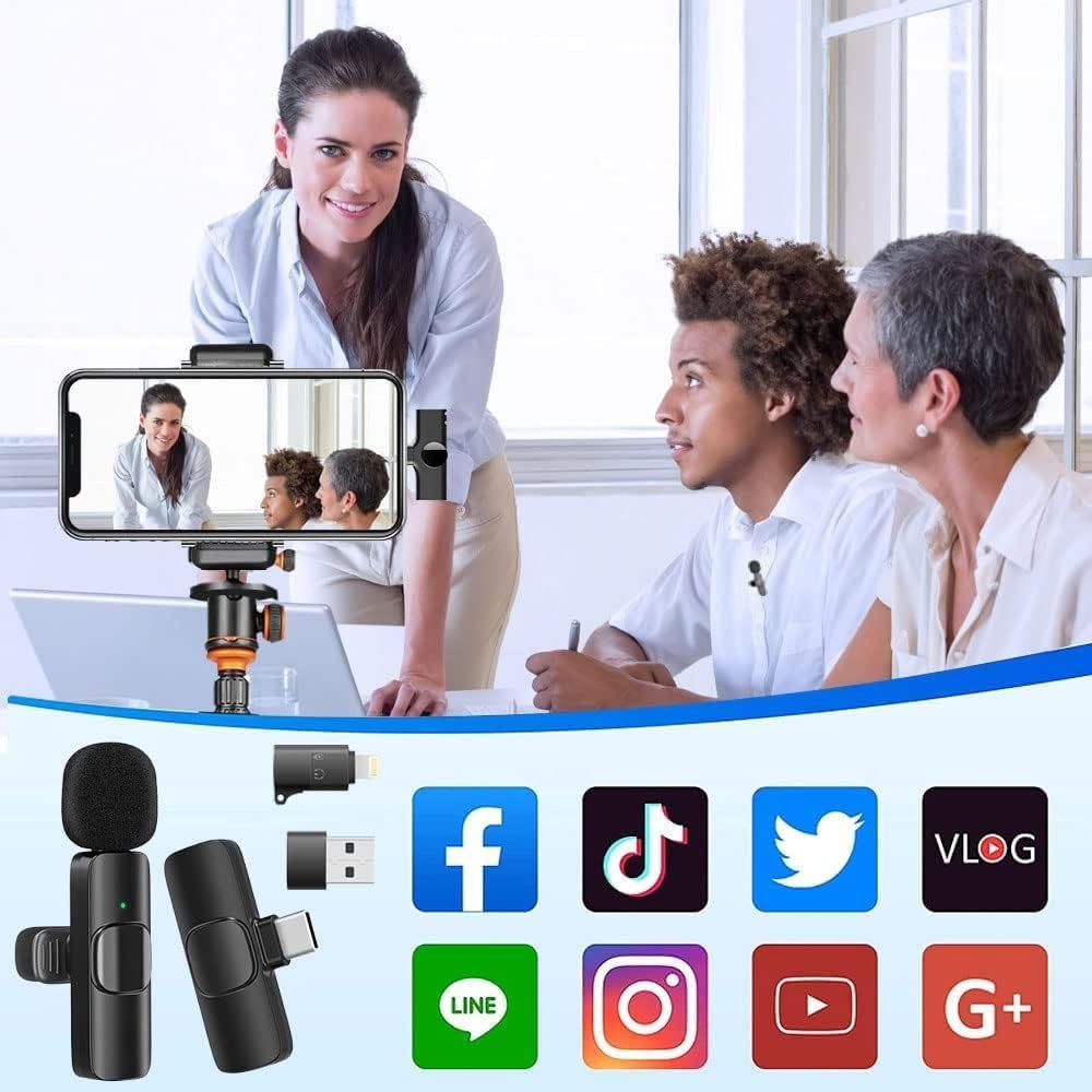 Micrófono Inalámbrico K9 para Móviles - Compatible con iPhone y Android - Calidad Profesional para Vídeos, Podcast y Más